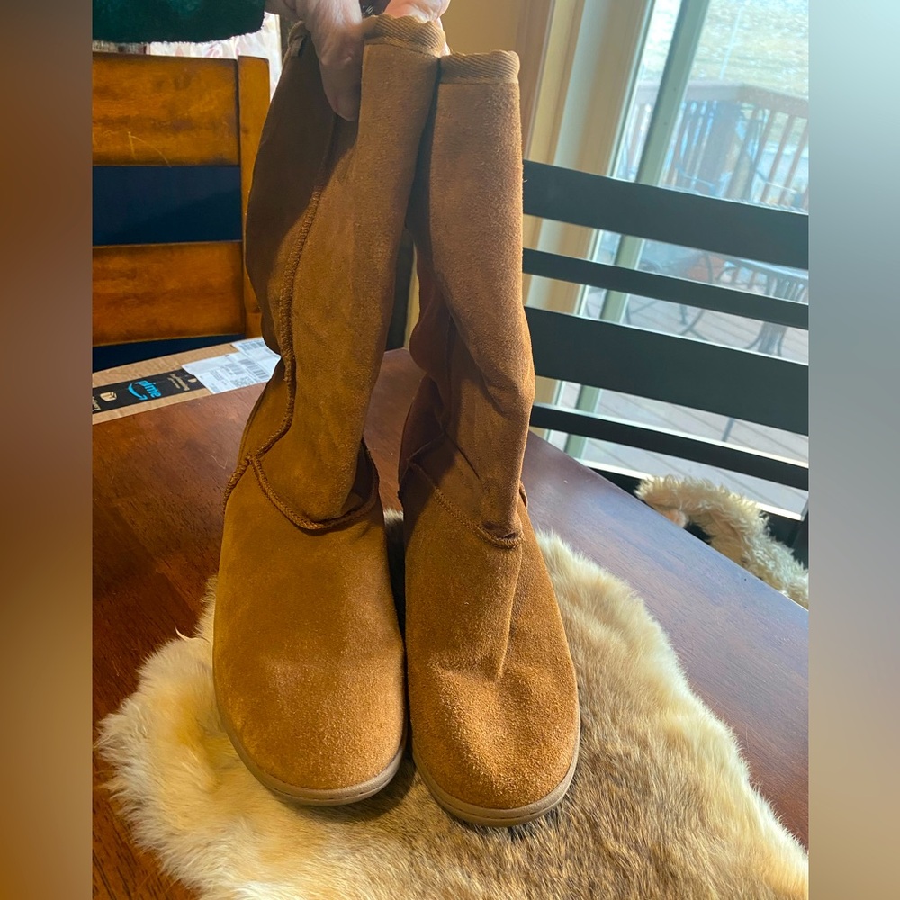 SKch +3 by Skechers Chestnut tall boots faux suede size 9